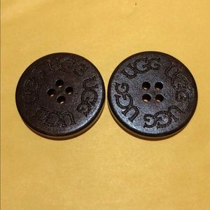 UGG Chocolate/dark brown spare Replacement boot Buttons - Two.